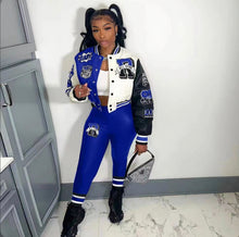 Load image into Gallery viewer, A Casual Print Long Sleeve Jacket Coat And Tight Pants Two Piece Set
