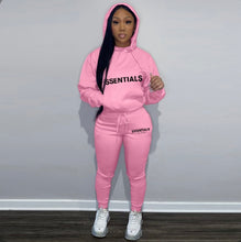 Load image into Gallery viewer, A Letter Print Hooded Sweatshirt Two Piece Pant Sets