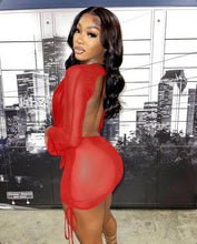 Load image into Gallery viewer, Deep V Neck Backless Mesh Two Piece Skirts Set