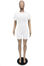 Load image into Gallery viewer, Casual Solid Short Sleeve Two Piece Shorts Set