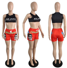 Load image into Gallery viewer, Skull Print Tank Top Shorts Two Piece Set