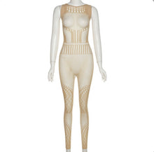 Load image into Gallery viewer, Sexy Sleeveless See-through Hollow Out Tight Jumpsuit