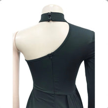 Load image into Gallery viewer, Feather One Shoulder Sleeve Mini Dress