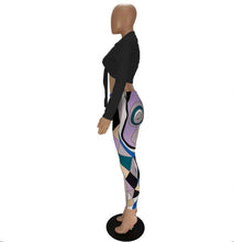 Load image into Gallery viewer, Solid Long SleeveTie-Up Top+Printed Pants 2 Piece Sets
