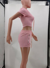 Load image into Gallery viewer, Solid Hooded Zipper Two Piece Shorts Sets