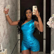 Load image into Gallery viewer, Solid Single Shoulder Sleeveless Romper