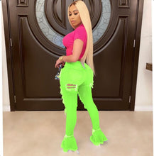 Load image into Gallery viewer, Plus Size 4XL Denim Ripped Hole Flared Jeans Pants