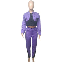 Load image into Gallery viewer, Sports Color Block Splicing Long Sleeve Pants Set
