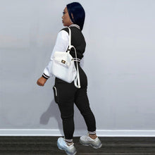 Load image into Gallery viewer, Casual Color Block Baseball Coat Two Piece Pants Set
