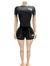 Load image into Gallery viewer, VIP1 Print Short Sleeve Tops Shorts 2 Piece Set
