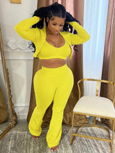 Load image into Gallery viewer, Solid Color Cardigan Long Sleeve Casual Sweatsuit
