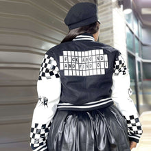 Load image into Gallery viewer, Ribbed Color Block Print Baseball Jacket

