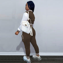 Load image into Gallery viewer, Casual Color Block Baseball Coat Two Piece Pants Set
