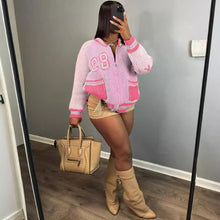 Load image into Gallery viewer, Letter Sweater Loose Long Sleeve Top
