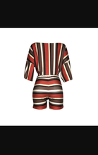 Load image into Gallery viewer, Plus Size Multicolor Striped Tops Shorts Two Piece Set
