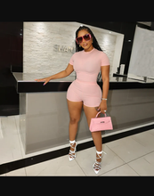 Load image into Gallery viewer, Casual Solid Sport Short Sleeve Shorts Two Piece Sets

