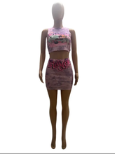 Load image into Gallery viewer, Printed Sleeveless Top Skirt Two Piece Set
