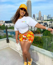 Load image into Gallery viewer, Printed Casual Sports T-Shirts Shorts Two Piece Set
