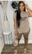Load image into Gallery viewer, Plus Size Casual Letter Print Short Sleeve 2 Piece Shorts Set
