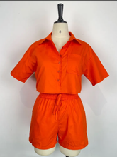 Load image into Gallery viewer, Short Sleeve Shirt And Shorts Two Piece Set
