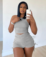 Load image into Gallery viewer, Solid Tank Top Drawstring Shorts 2 Piece Sets
