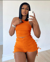 Load image into Gallery viewer, Solid Tank Top Drawstring Shorts 2 Piece Sets
