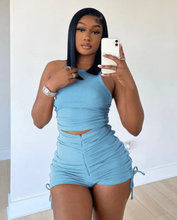 Load image into Gallery viewer, Solid Tank Top Drawstring Shorts 2 Piece Sets
