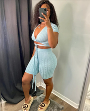 Load image into Gallery viewer, Solid Color Bandage Tight Two Piece Shorts Set

