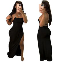 Load image into Gallery viewer, Sexy Backless Solid Color Long Dress
