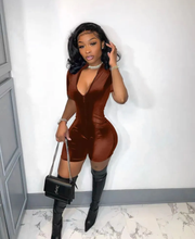 Load image into Gallery viewer, Velvet Short Sleeve Solid Romper
