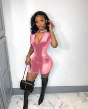 Load image into Gallery viewer, Velvet Short Sleeve Solid Romper
