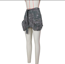 Load image into Gallery viewer, Fashion Camouflage Patchwork Big Pockets Denim Skirt
