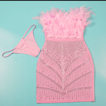 Load image into Gallery viewer, Plus Size Feather Hot Diamond Tube Tops Dress
