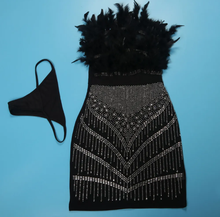 Load image into Gallery viewer, Plus Size Feather Hot Diamond Tube Tops Dress

