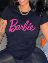 Load image into Gallery viewer, Plus Size Letter Print Solid T Shirt
