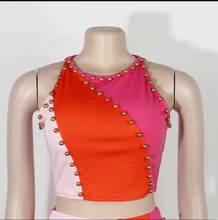 Load image into Gallery viewer, Fashion Sexy Slim Colorblock Tank Top And Skirt Two Piece Set
