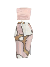 Load image into Gallery viewer, Plus Size Sleeveless Crop Tops And Skirt 2 Piece set
