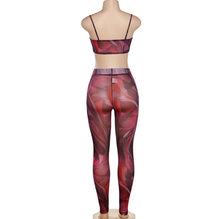Load image into Gallery viewer, Sexy Mesh Print Hollow Sling Top And Pants Set

