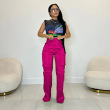 Load image into Gallery viewer, Solid Color Multi-Pocket Casual Pants
