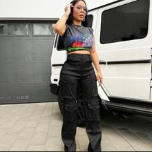 Load image into Gallery viewer, Solid Color Multi-Pocket Casual Pants
