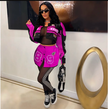Load image into Gallery viewer, Letter Printed Removable Two Wear Baseball Jacket
