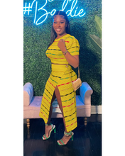 Load image into Gallery viewer, Colorful Stripe Knit Slit Skirts Two Piece Set
