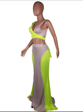 Load image into Gallery viewer, Sexy Contrast Color Crop Top Mermaid Long Skirt Sets
