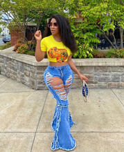 Load image into Gallery viewer, Plus Size 4XL Denim Ripped Hole Flared Jeans
