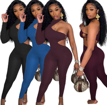 Load image into Gallery viewer, Sexy One Shoulder Hollow Out Jumpsuit
