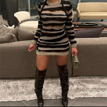Load image into Gallery viewer, Sexy Knits Contrast Color Mini Dress

