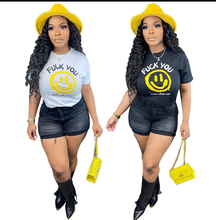 Load image into Gallery viewer, Plus Size Printed O Neck Short Sleeve T Shirt
