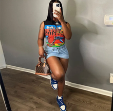 Load image into Gallery viewer, Cartoon Print Short Slim Sleeveless Tops
