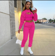 Load image into Gallery viewer, Solid Cropped Hoodie+Tank Top+Pants 3 Piece Sets
