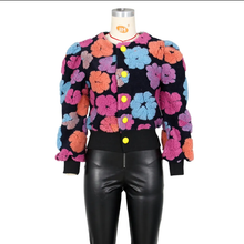 Load image into Gallery viewer, Floral Single-breasted Short Coat
